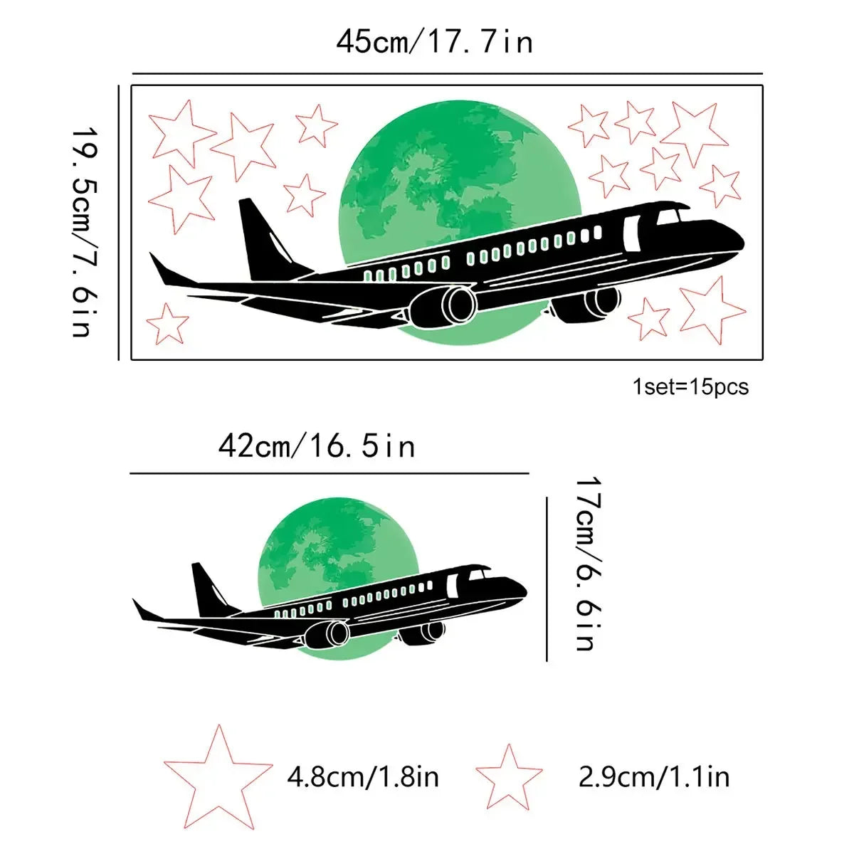 Night Sky Plane Stars Luminous Stickers Wall Stickers PVC Wallpaper