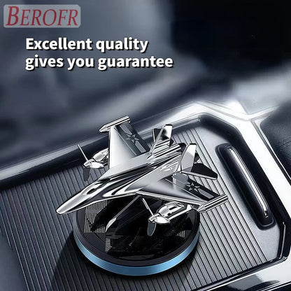Car Air Freshener Fighter Aeroplane Perfume Solar Power Plane Diffuser Aluminium Airplane Fragrance Aircraft Dashboard Parfum