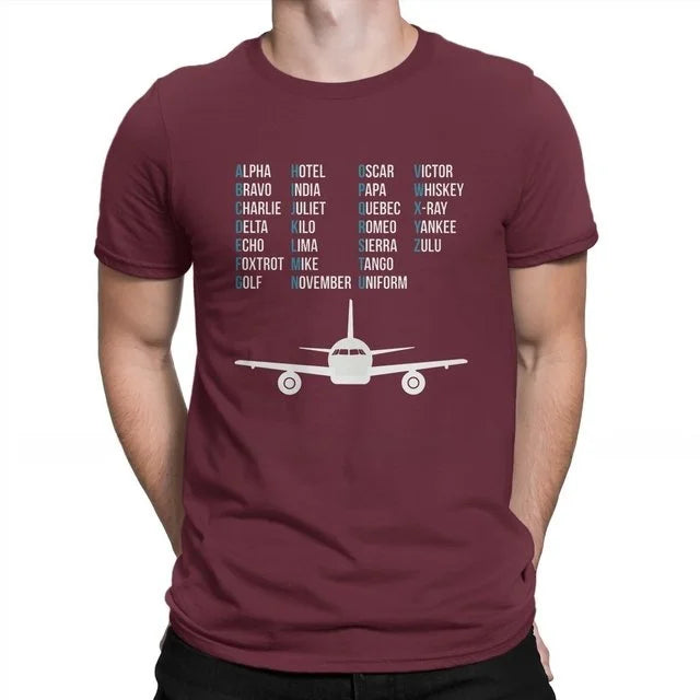 Aviation Lover Phonetic Bet irt Airplane Pilot Gift Cusizable Design Hand-Painted T-shirt for Men And Women