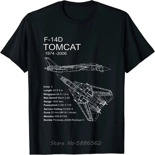 F-14 Tomcat F14 Aircraft Airplane Blueprint Schematic Men T-Shirt Oversized Unisex T Shirt Cotton