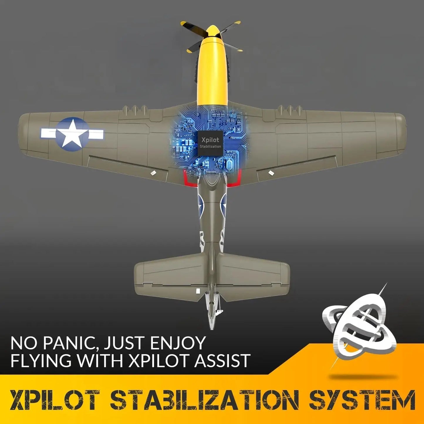 RC Plane 5CH 3D/6G Fixed-wing RC Airplane 2.4GHz P51D Mustang RTF for Adults Beginners Easy to Fly