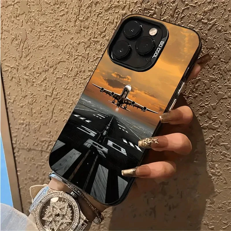 Super airplane Festival Dazzling Shockproof phone Case for iPhone 17 16 15 Pro Max Air 16E 14 13 12 11 XS X XR 7 8 Plus SE Cover