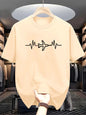 100% cotton fashionable casual loose sports creative airplane pattern printed round neck short sleeved T-shirt top