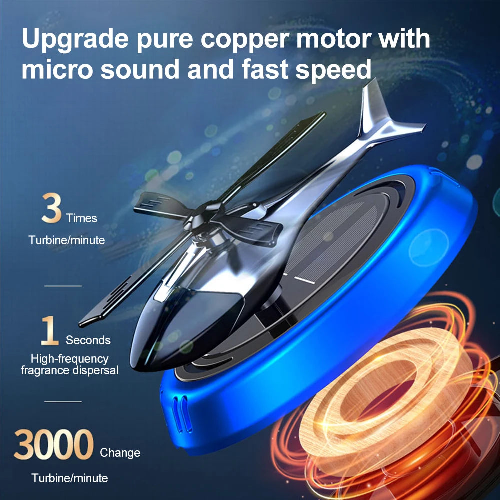Solar Powered Rotation Helicopter Solar Aromatherapy Car Air Freshener