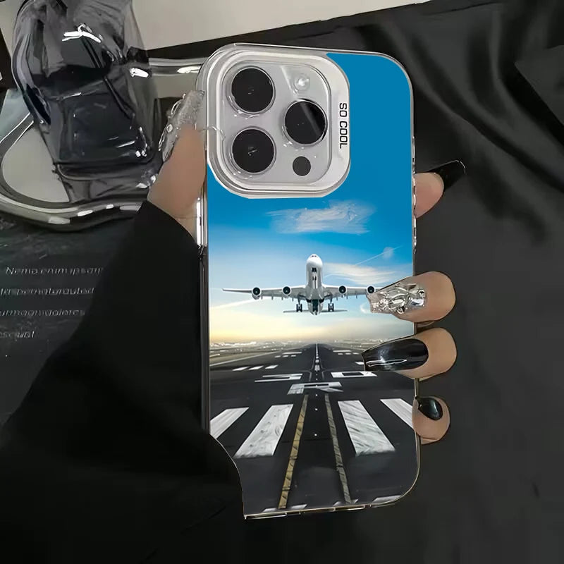 Super airplane Festival Dazzling Shockproof phone Case for iPhone 17 16 15 Pro Max Air 16E 14 13 12 11 XS X XR 7 8 Plus SE Cover