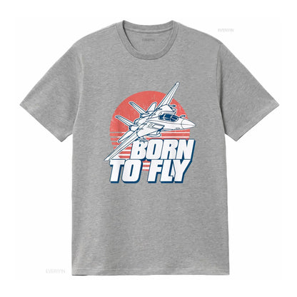 Born to Fly Fighter Jet Plane Kids Boys Airplane T Shirt vintage Washed Soft Casual Breathable Unisex streetwear Comfortable