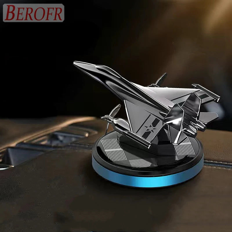 Car Air Freshener Fighter Aeroplane Perfume Solar Power Plane Diffuser Aluminium Airplane Fragrance Aircraft Dashboard Parfum