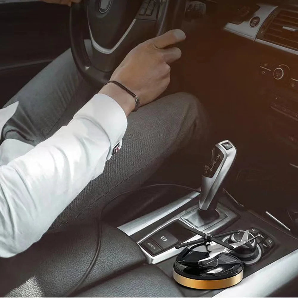 Solar Power Helicopter Air Fresh Cystal Solar Energy Plane Diffuser Spinning Helicopter Perfume