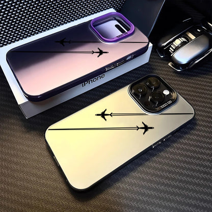 Airplane Route Design Hard Cover For iPhone 15 16 Pro Max 14 13 12 11 16E XS XR 7 8 Plus SE 2020 Matte Shockproof Phone Case