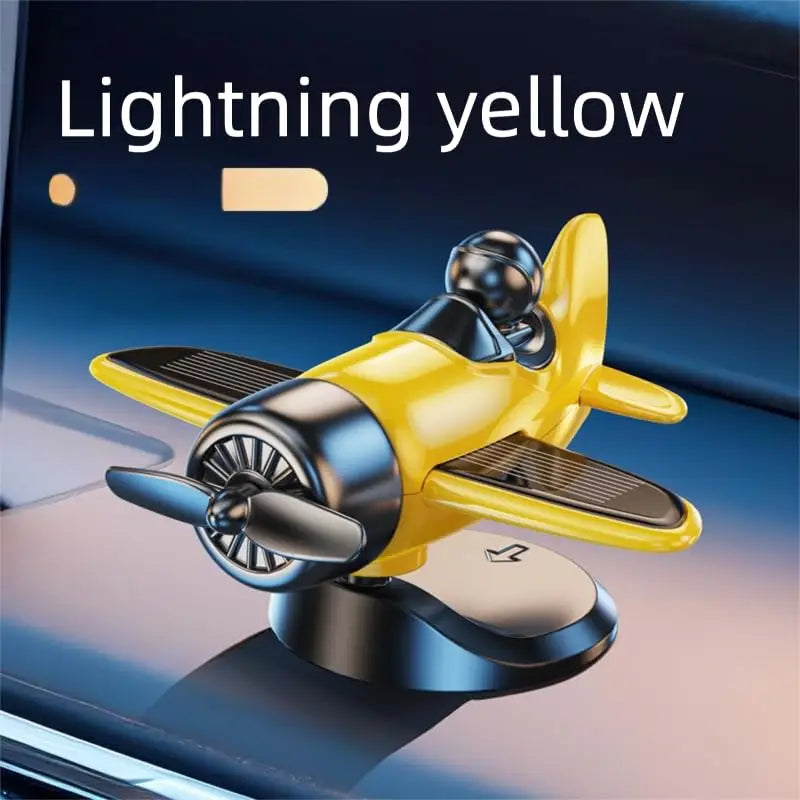 Solar Powered Rotating Airplane Car Dashboard Ornament 360° Auto Spin