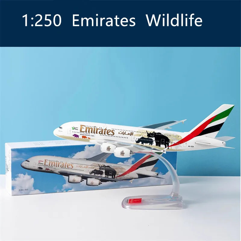 Model Singapore A380/Emirates Wildlife/British /France /Lufthansa Air Airline Aircraft Collection