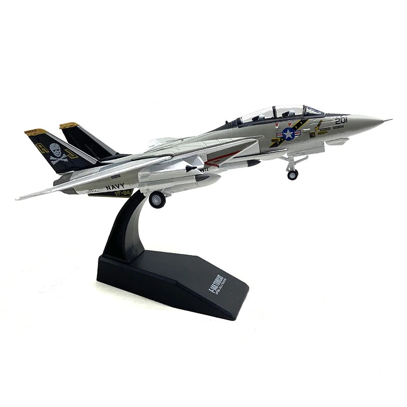 JASON TUTU 1/100 Scale USA F-14 Tomcat fighter Alloy Model Diecast Military Missile bomber
