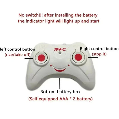 Rechargeable Mini RC Drone Remote Safe Fall-resistant RC Helicopters Drone ChildrenToys(No remote control battery)