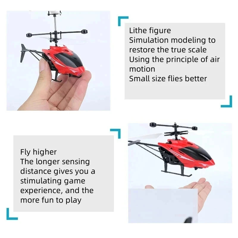 Rechargeable Mini RC Drone Remote Safe Fall-resistant RC Helicopters Drone ChildrenToys(No remote control battery)