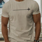 100 % pure cotton fashionable casual loose minimalist airplane pattern printed round neck short sleeved T-shirt