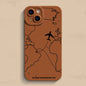 Airplane Route Desian Phone Case For iPhone 16 15 14 13 12 11 Pro Max Mini 7 8 Plus XR XS Max