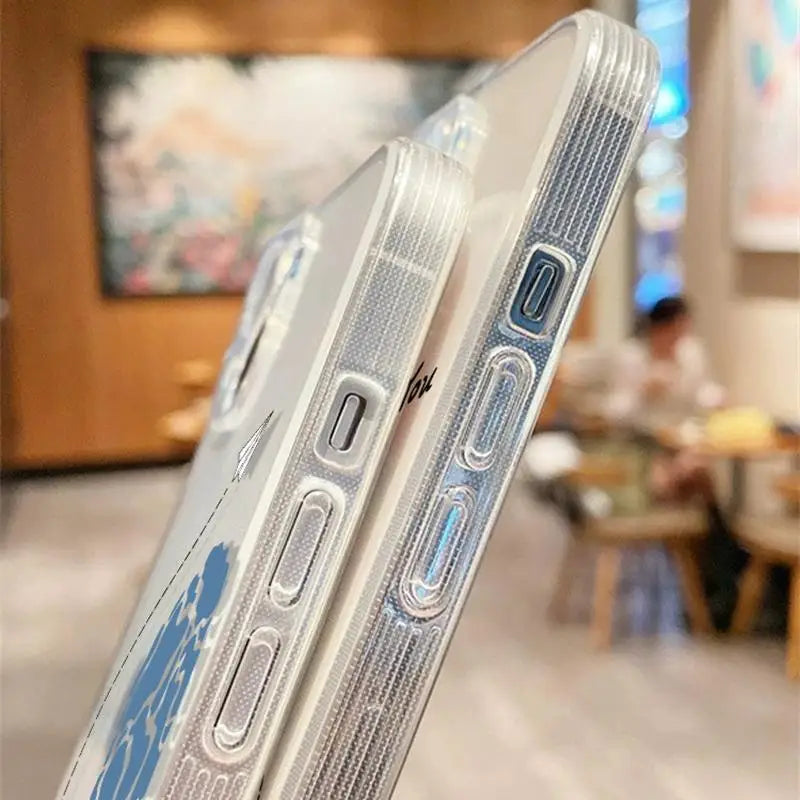 Aircraft Love Heart Couple Phone Case For IPhone 16 15 14 12 11 Pro Max 13 Mini XR XS X 7 8 Plus Plane Transparent Cover Fundas