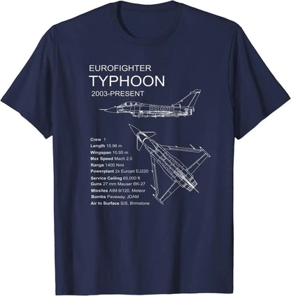 Eurofighter Typhoon Jet Aeroplane Airplane Men T-Shirt Short Sleeve Casual Cotton O-Neck