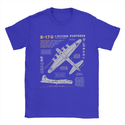 Men's T-Shirts B-17 Flying Fortress Humor Cotton Tees Fighter Plane WW2 War Pilot Aircraft Airplane T Shirt Tops 4XL 5XL 6XL