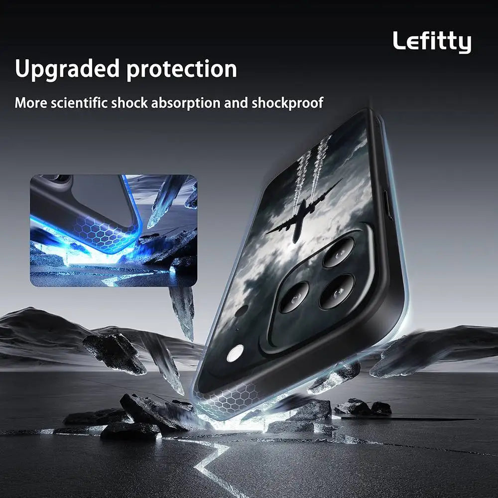 Airplane Plane Fly Travel Cloud Phone Case For IPhone 17 16 15 14 13 12 11 Pro Max Plus Mini Black Frosted Soft Shell Funda