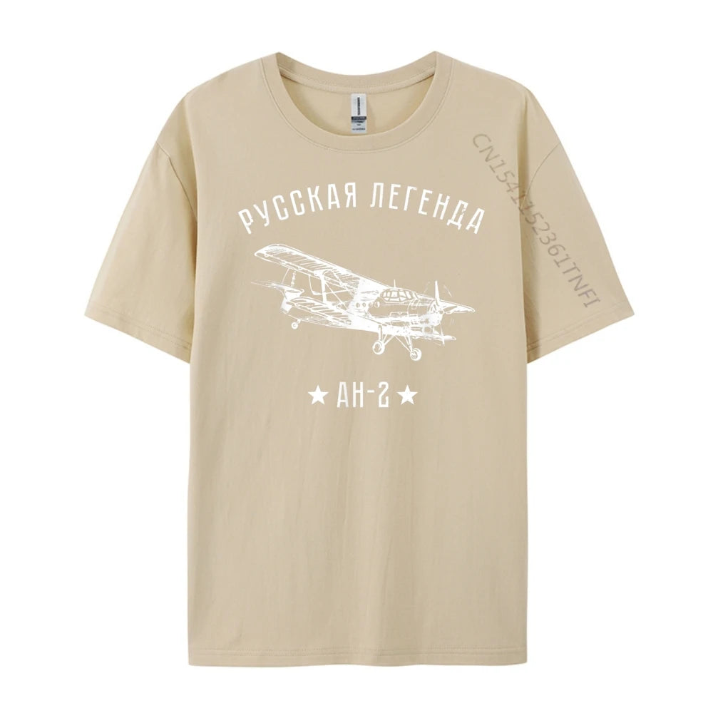 Airplane Russian Legend Antonov An 2 Aviators Pink Graphic Tees Original Mens T-Shirts Printed On Short Sleeve