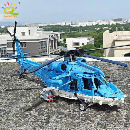 HUIQIBAO 1389PCS WW2 Military Helicopter Gunship Building Block Set for Children Airplane Weapon Bricks Toy Brick home Decor.