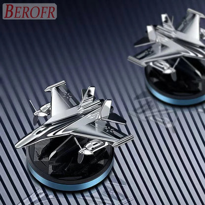 Car Air Freshener Fighter Aeroplane Perfume Solar Power Plane Diffuser Aluminium Airplane Fragrance Aircraft Dashboard Parfum