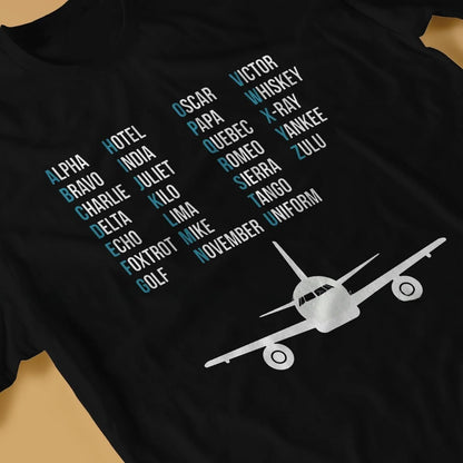 Aviation Lover Phonetic Bet irt Airplane Pilot Gift Cusizable Design Hand-Painted T-shirt for Men And Women