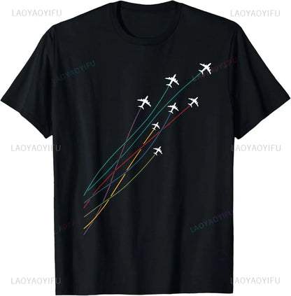 Pilot Commercial Passenger Airplanes Aeroplanes Airline Gift T-Shirt Print