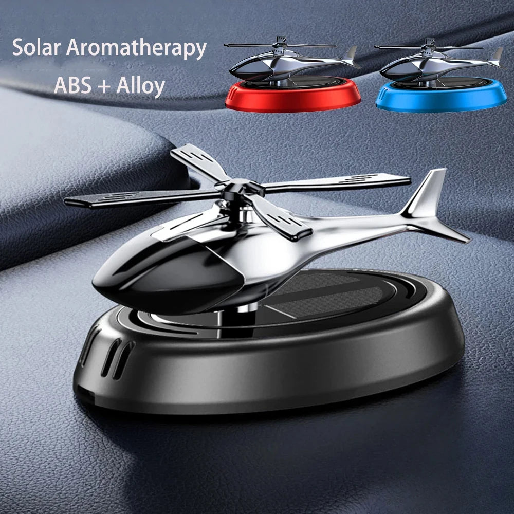 Solar Powered Rotation Helicopter Solar Aromatherapy Car Air Freshener