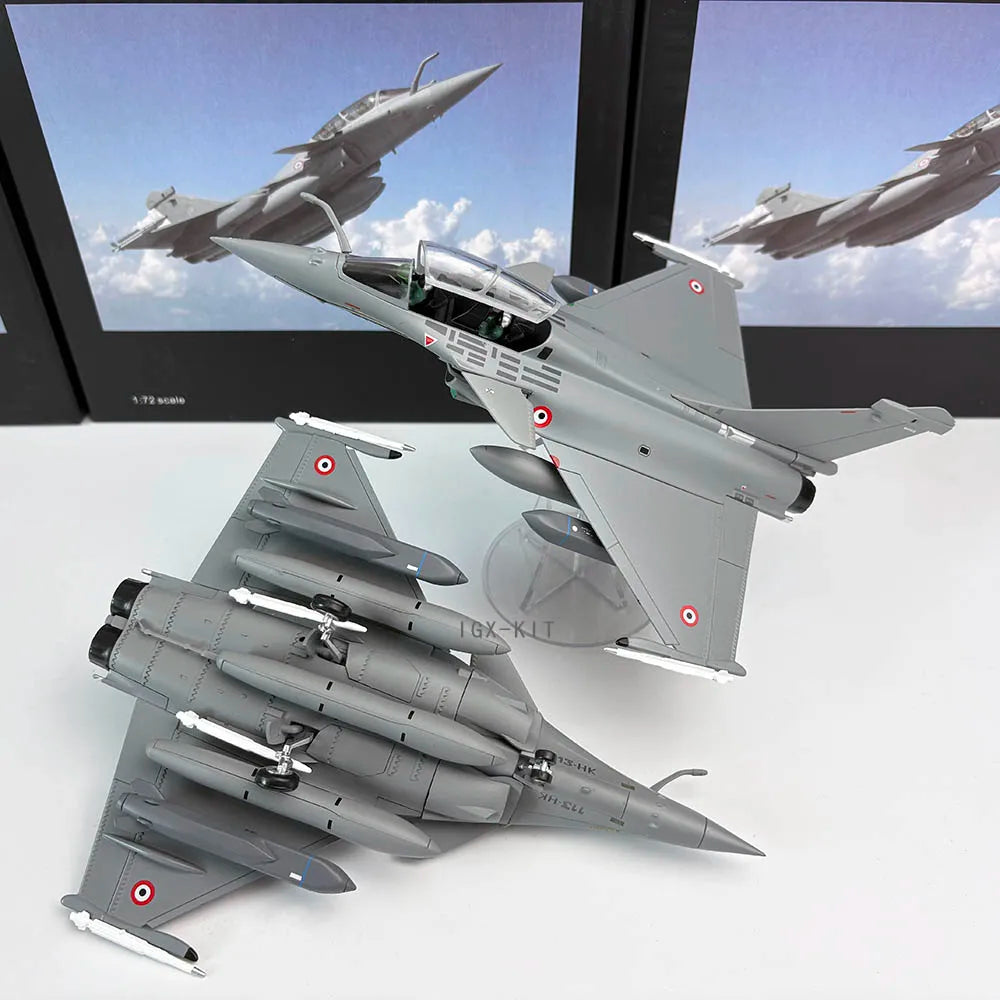 France Air Force Rafale Fighter Jet Airplane Metal Model Military Finished Alloy Simulation Aircraft