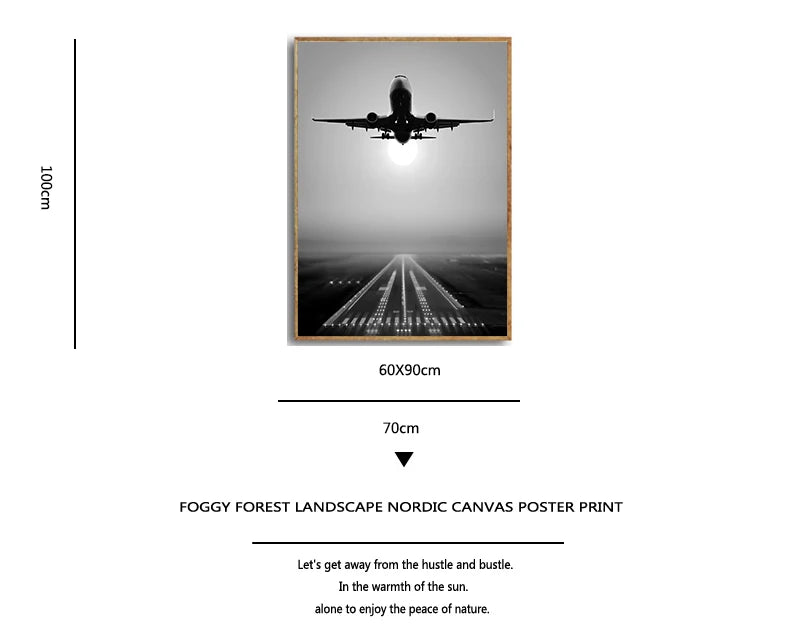 Home Decoration Plane Take Off Paintings Wall Art HD Prints