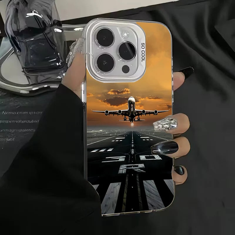 Super airplane Festival Dazzling Shockproof phone Case for iPhone 17 16 15 Pro Max Air 16E 14 13 12 11 XS X XR 7 8 Plus SE Cover