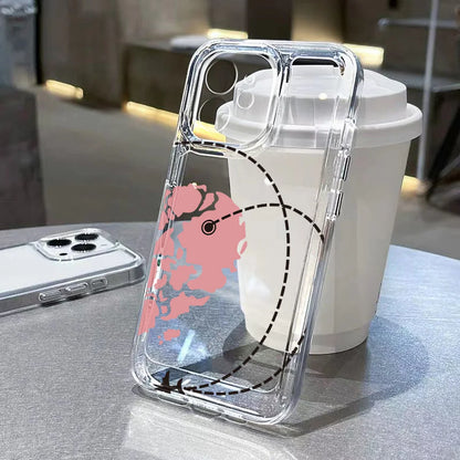 Silicone Airplane Route Painted Phone Case For iPhone