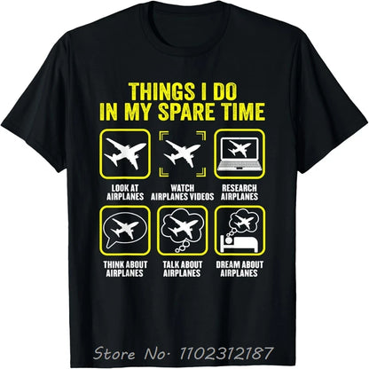High Quality Graphic T-shirt Airplanes Aviation T Shirt Cotton