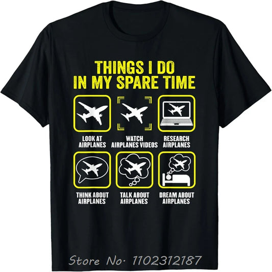 High Quality Graphic T-shirt Airplanes Aviation T Shirt Cotton
