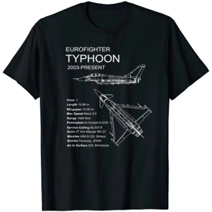 Eurofighter Typhoon Jet Aeroplane Airplane Men T-Shirt Short Sleeve Casual Cotton O-Neck