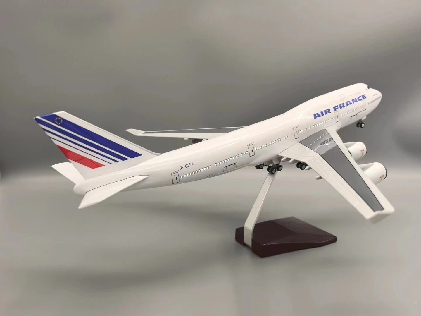 47 CM B747 Model AIR France Airlines With Resin Toy Aircraft Plane Model With Wheels