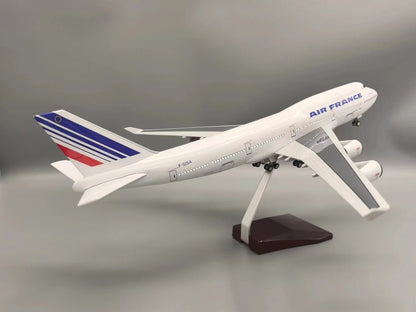 47 CM B747 Model AIR France Airlines With Resin Toy Aircraft Plane Model With Wheels