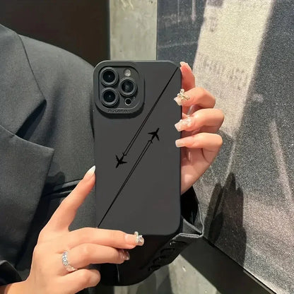 Premium Airplane Pattern Phone Case For iPhone 17 16 15 Pro Max Cases iPhone 14 13 12 11 16 Plus 16E 17 Air Soft Silicone Cover