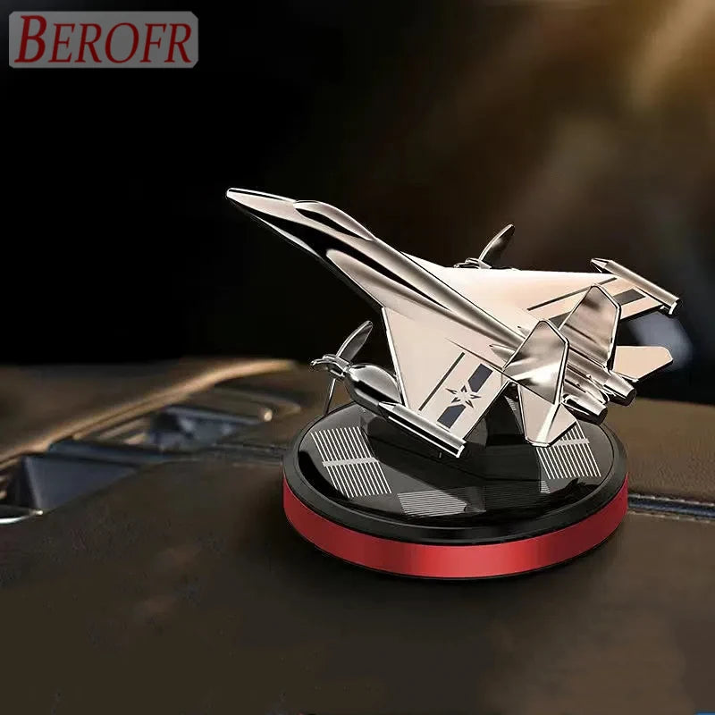 Car Air Freshener Fighter Aeroplane Perfume Solar Power Plane Diffuser Aluminium Airplane Fragrance Aircraft Dashboard Parfum