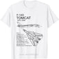 F-14 Tomcat F14 Aircraft Airplane Blueprint Schematic Men T-Shirt Oversized Unisex T Shirt Cotton