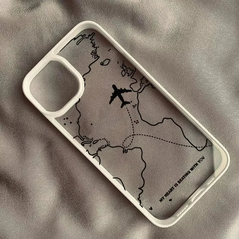 Airplane Route Design Phone Case For Samsung Galaxy A06 Case A16 S25 S24 S23 S22 Ultra S24 FE A54 A35 A15 A55 A52 A34 5G Cover