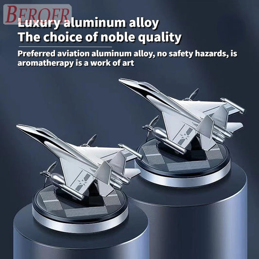 Car Air Freshener Fighter Aeroplane Perfume Solar Power Plane Diffuser Aluminium Airplane Fragrance Aircraft Dashboard Parfum