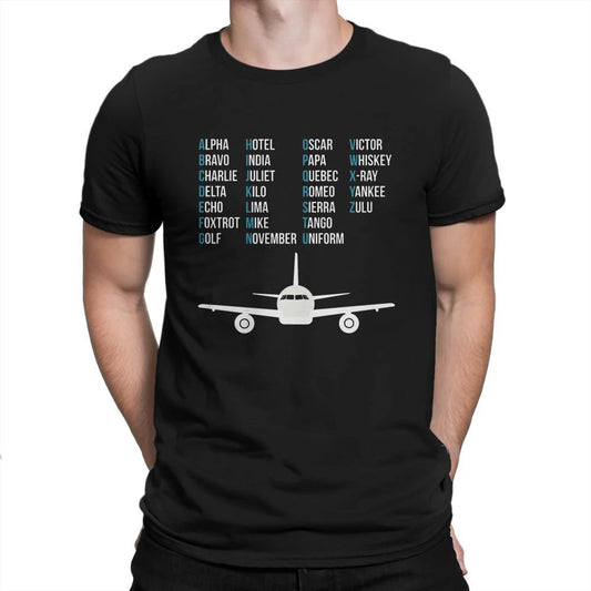 Phonetic Alphabet T-shirt Airplane Pilot Gift Aviation Lover Tshirt Cotton O-neck Unisex Tops Tees Men