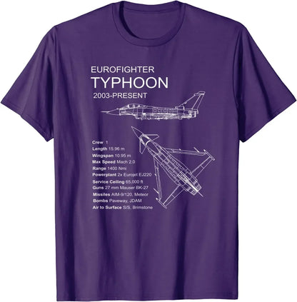 Eurofighter Typhoon Jet Aeroplane Airplane Men T-Shirt Short Sleeve Casual Cotton O-Neck
