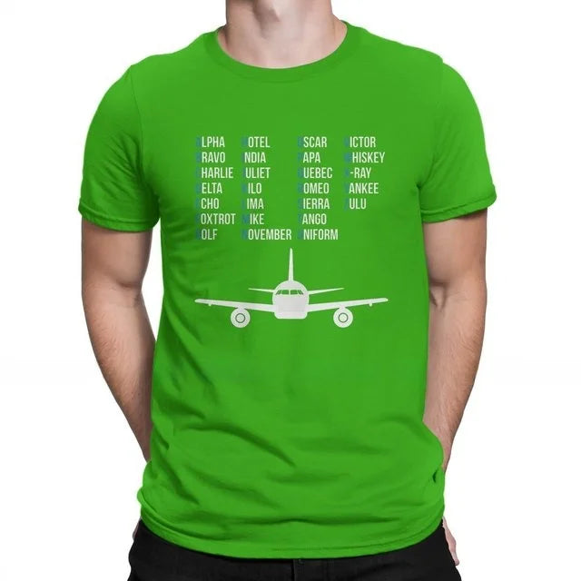 Aviation Lover Phonetic Bet irt Airplane Pilot Gift Cusizable Design Hand-Painted T-shirt for Men And Women
