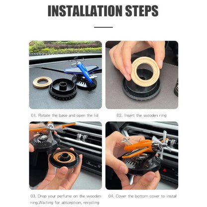 Solar Car Aromatherapy Machine Aircraft Design Diffuser Air Freshener Dashboard