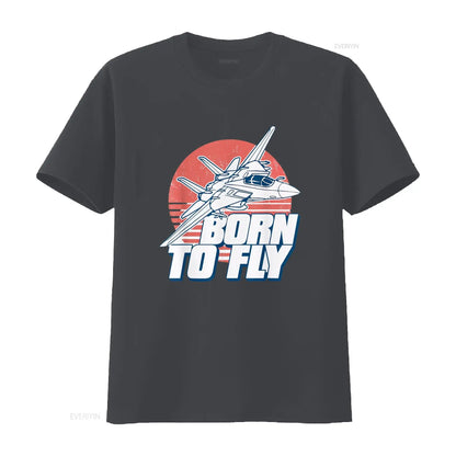 Born to Fly Fighter Jet Plane Kids Boys Airplane T Shirt vintage Washed Soft Casual Breathable Unisex streetwear Comfortable