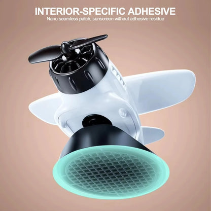 Solar Powered Rotating Airplane Car Dashboard Ornament 360° Auto Spin